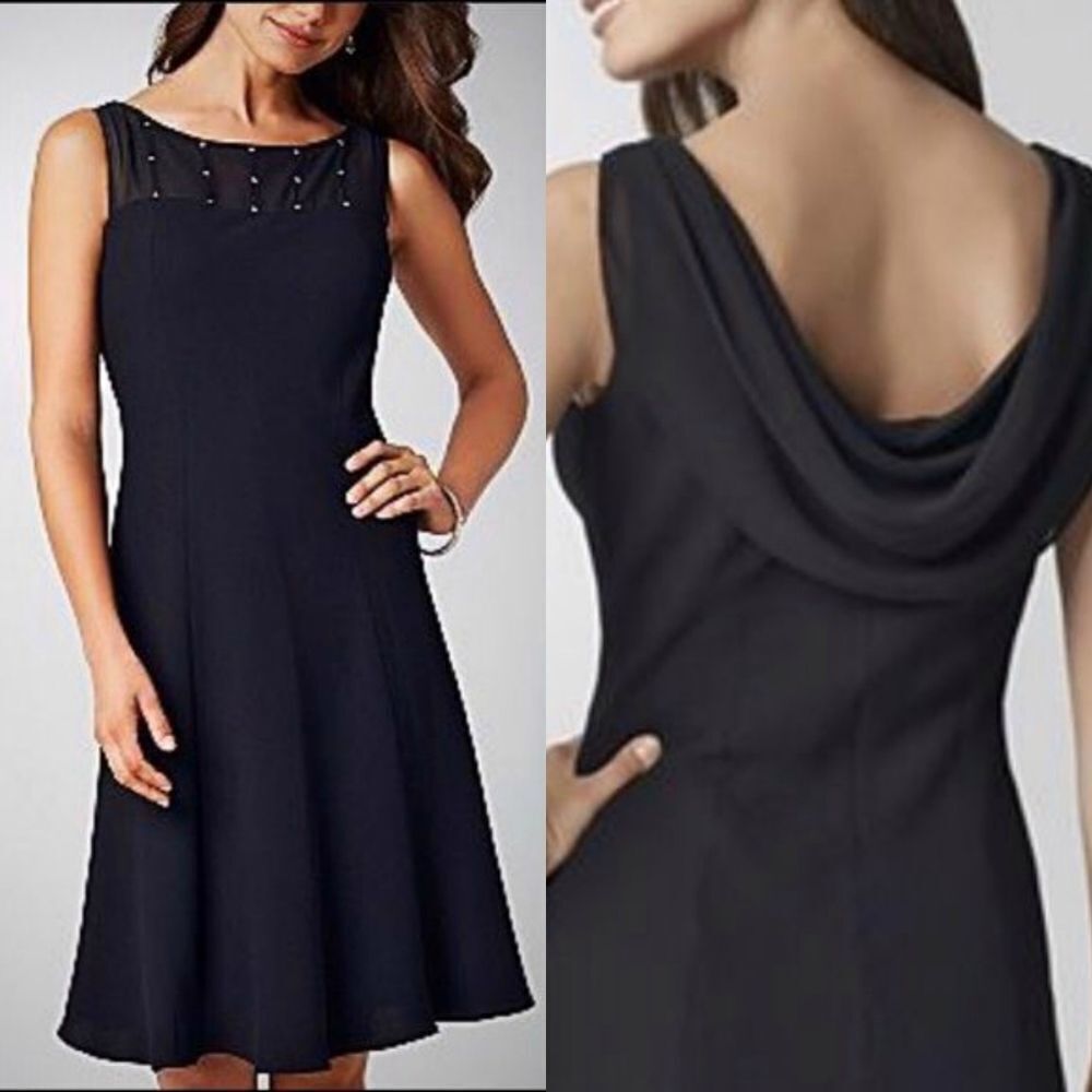 JONES Wear Illusion Cowl Back Fit n Flare Dress 4P